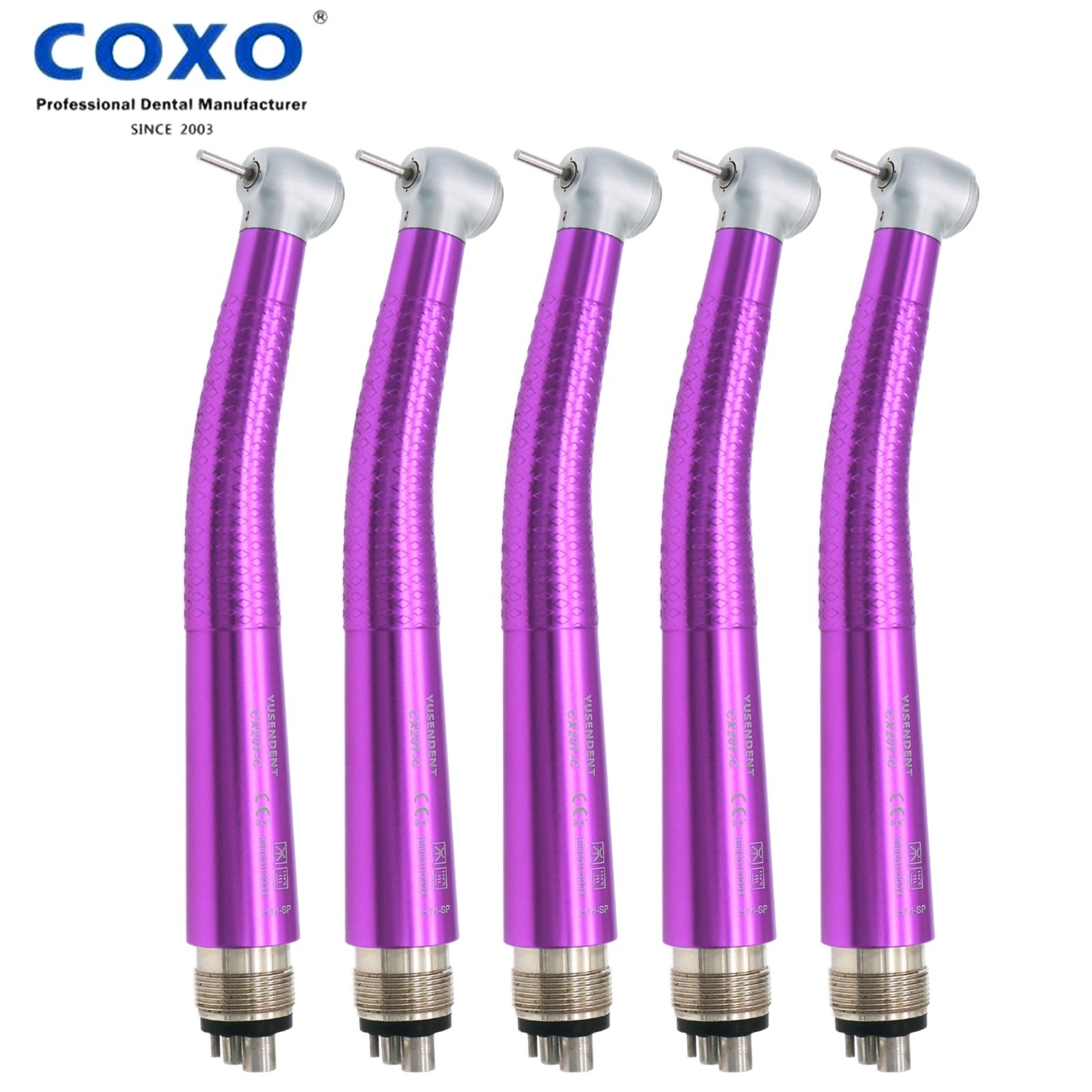 US COXO Colorful Dental High Speed Handpiece Air Turbine Anti-retraction 4 Holes