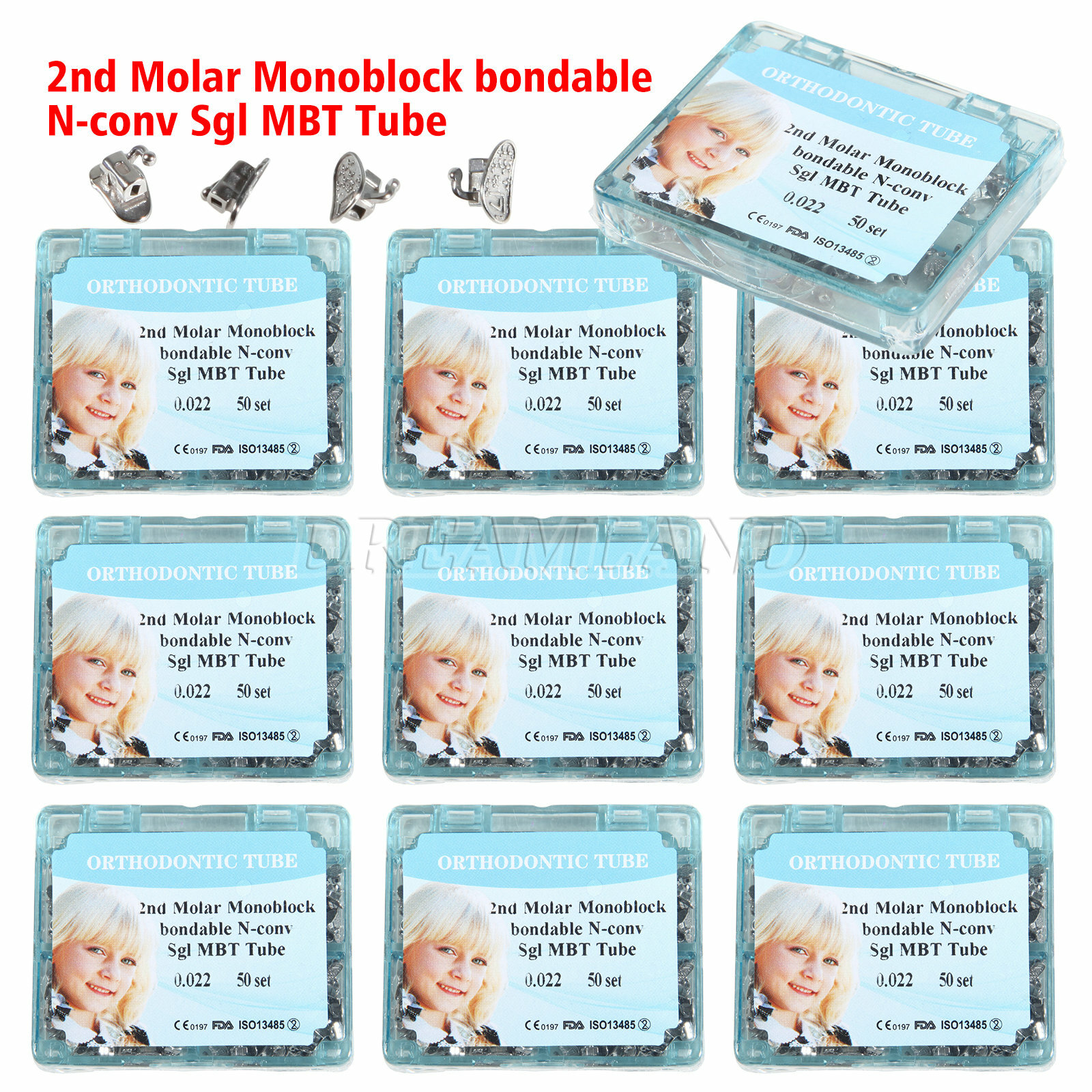 10 PACKS Dental Orthodontic Monoblock Buccal Tubes 022 2nd Molar MBT Tube FDA