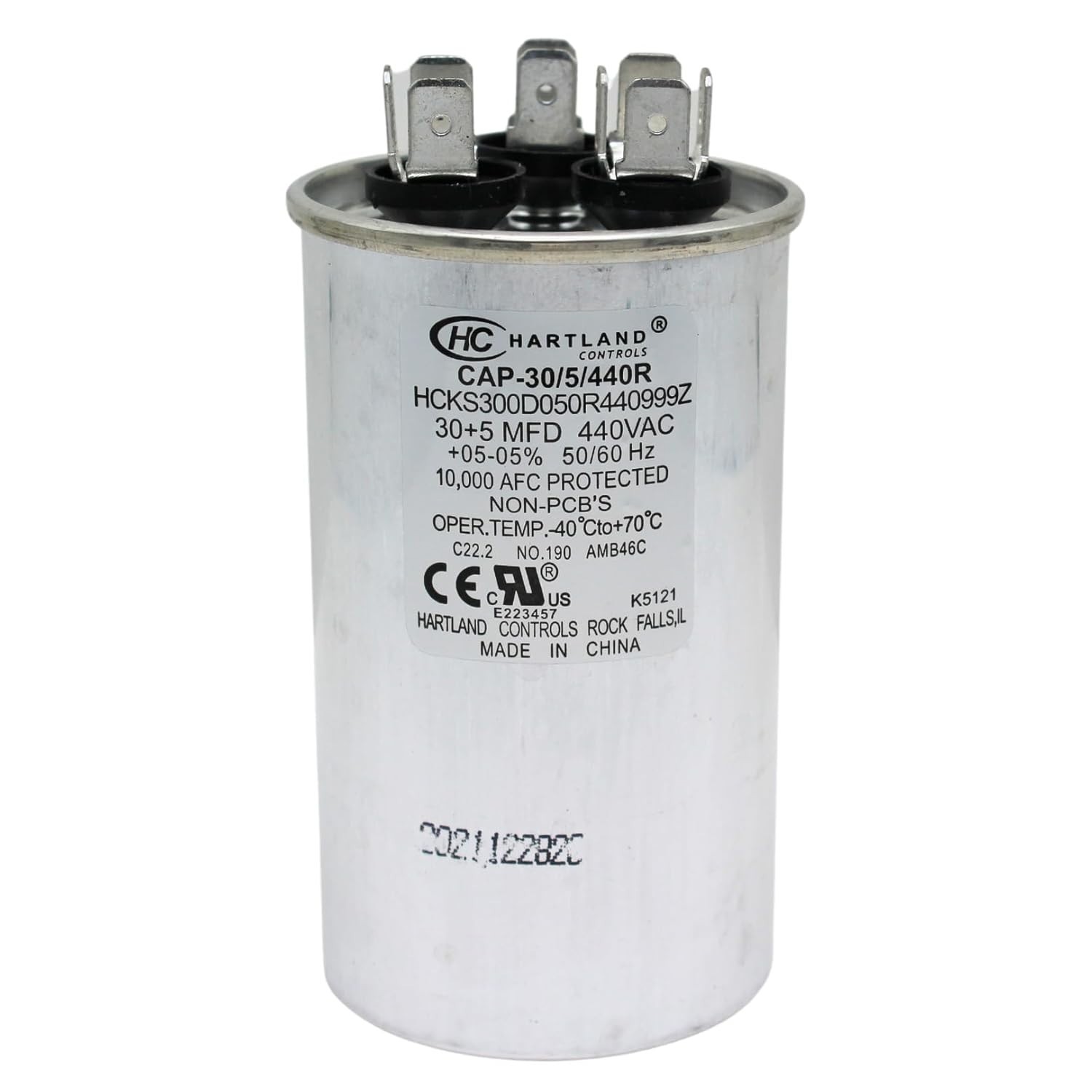 30/5 uF 30+5 MFD 370V/440V Dual Run Start Round AC Capacitor for Heat Pump