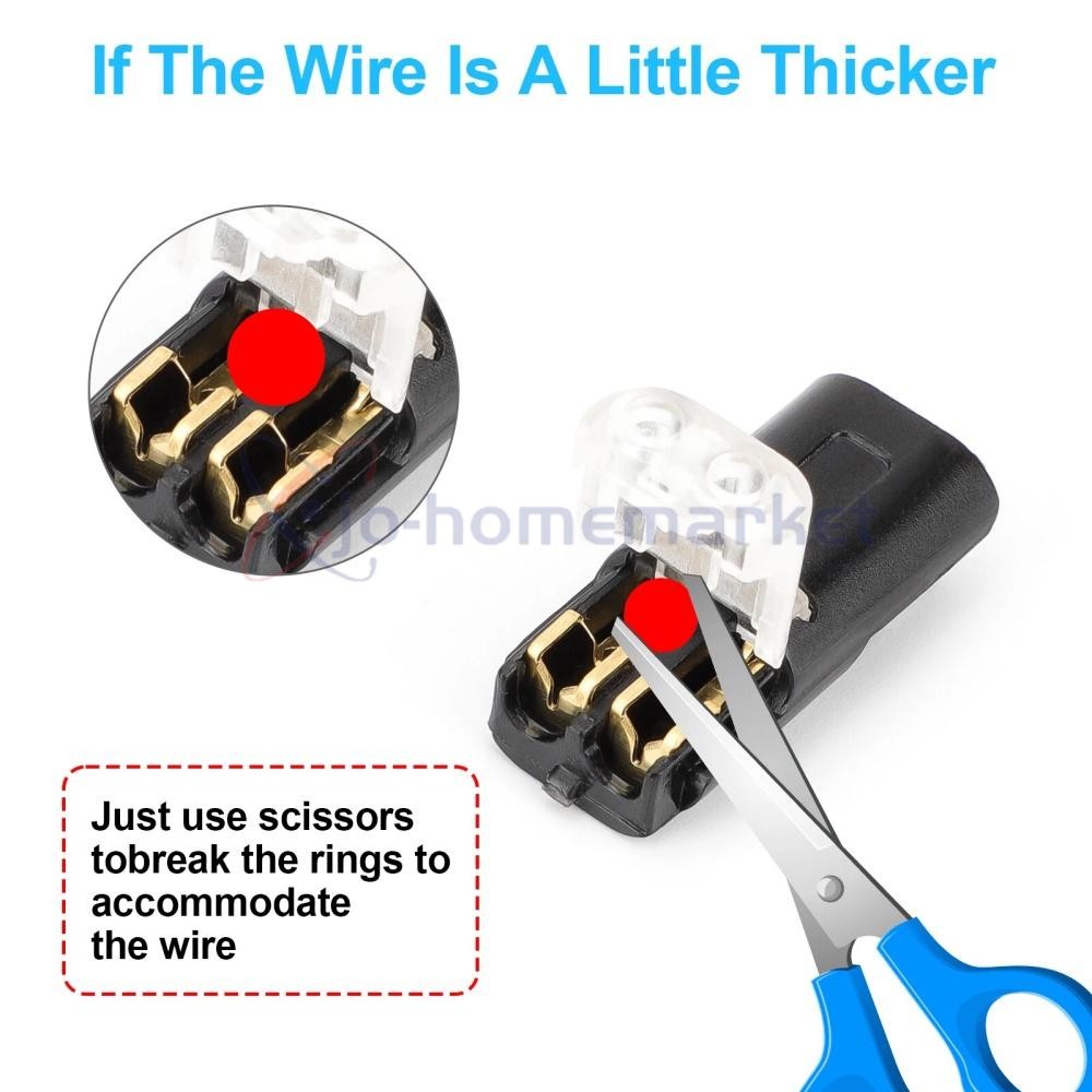 50PCS Double-Wire Plug-in Cable Snap Connector Terminal Block w/ Locking Buckle