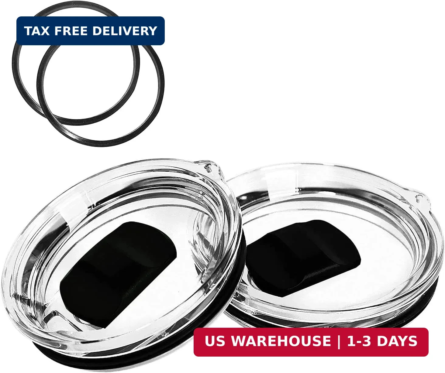 Rambler MagSlider Replacement Lid 30oz 2Pack, Magnetic Tumbler Lid Fit for Yeti