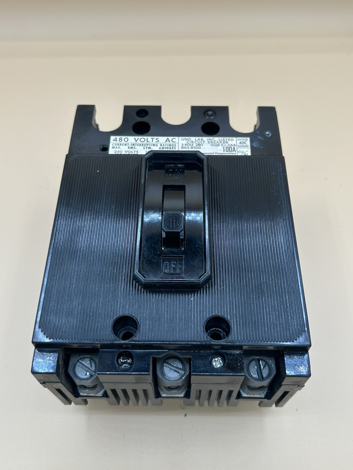Siemens/ITE EH3B100 EH-3 Frame 480V 100A Circuit Breaker