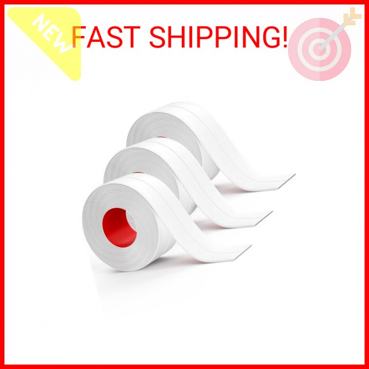 Fixmend Caulk Tape, 3 Roll Self Adhesive Caulk Strip Waterproof, Caulking Sealan