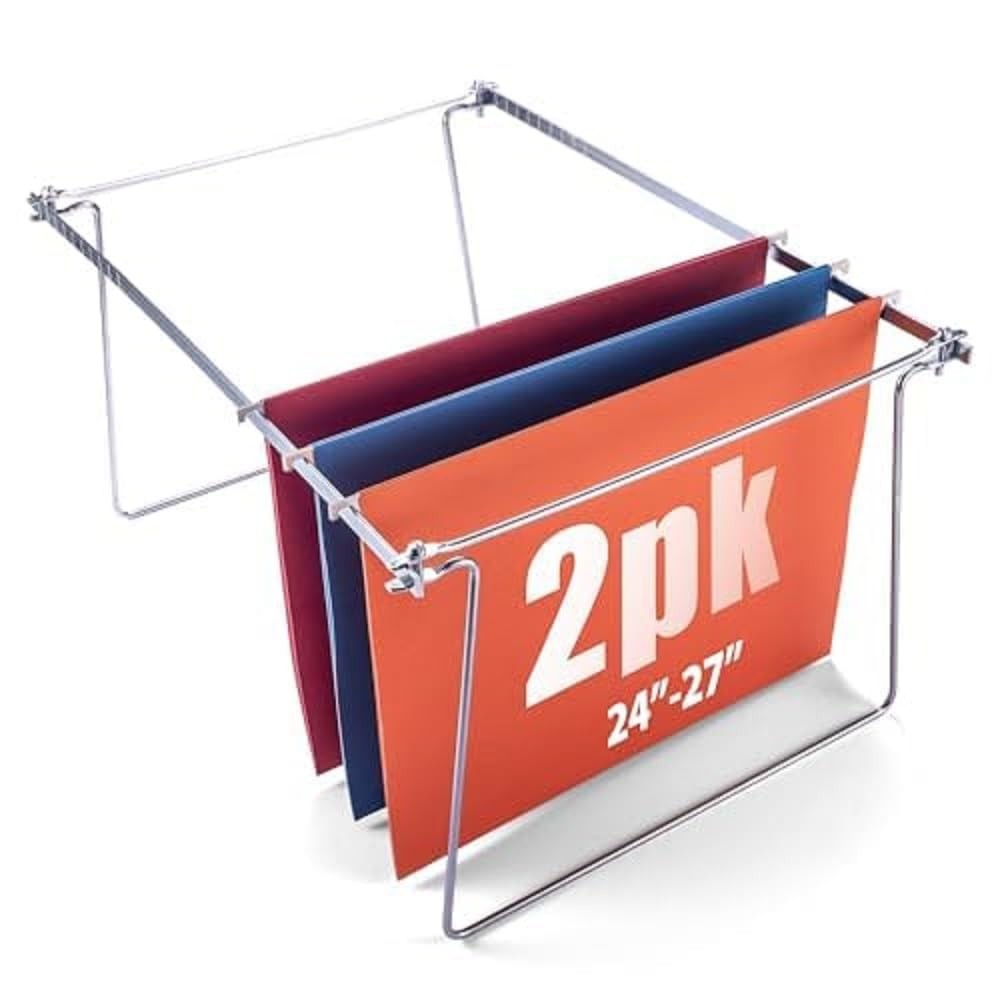 Hanging File Frame Letter Size Adjustable Steel File Drawer Organizer 2Pk 91999