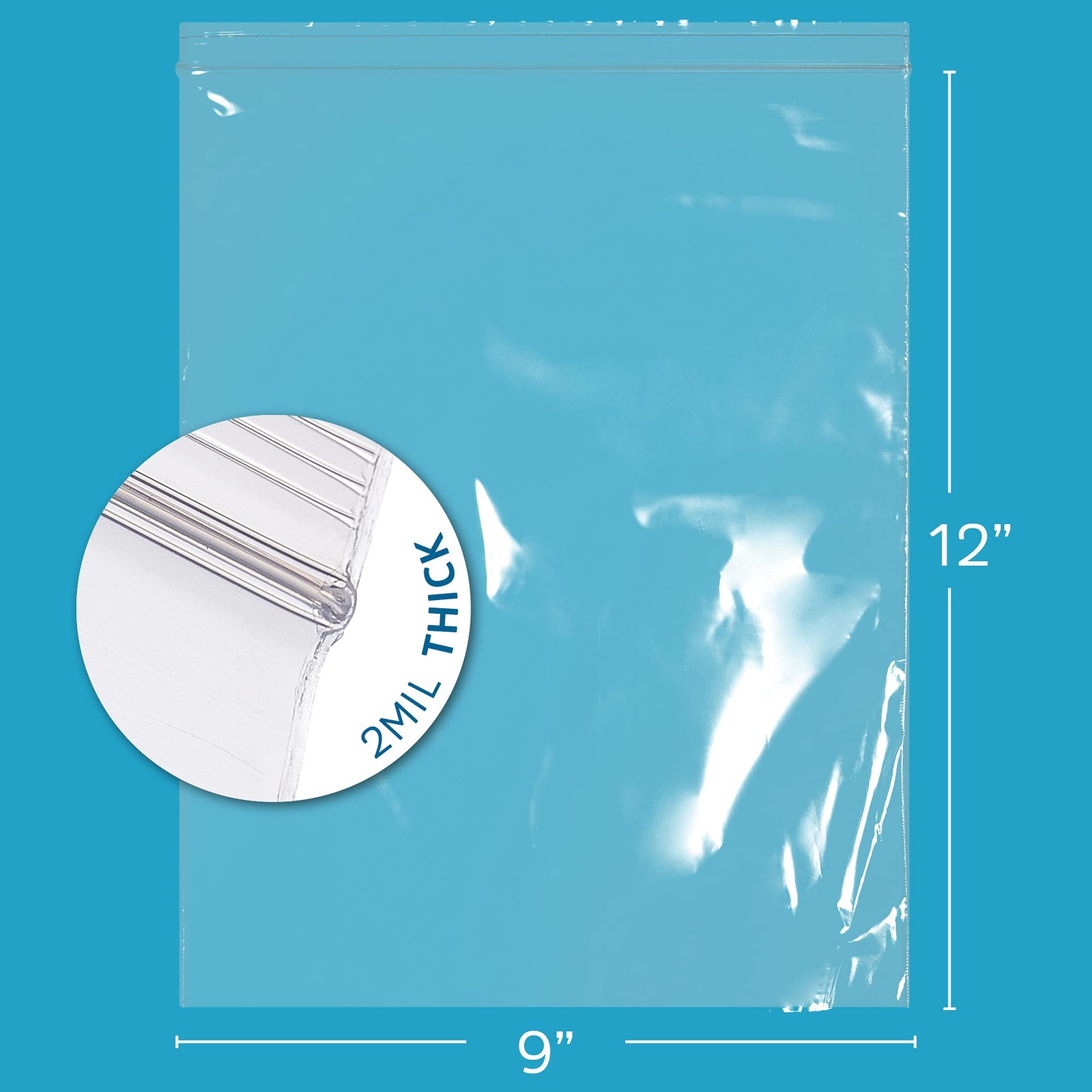 – 9″ x 12″ Zip Bags, 1000 Count, 2 Mil, Clear Plastic Reclosable Zipper Poly …
