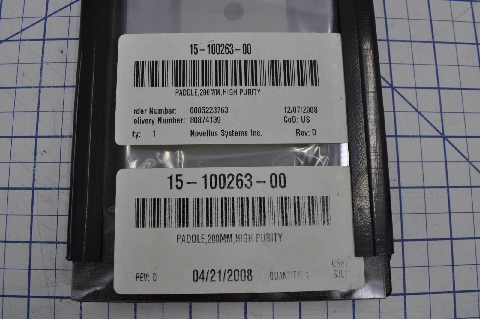 15-100263-00 / WAFER ROBOT 200MM HIGH PURITY PADDLE END EFFECTOR / NOVELLUS