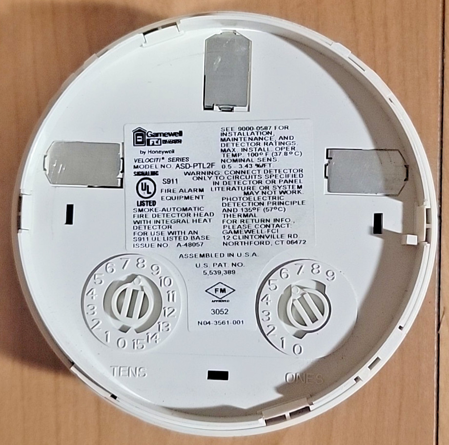 Honeywell Gamwell ASD-PTL2F S911 Smoke Detector Head Fire Alarm Sensor – NEW