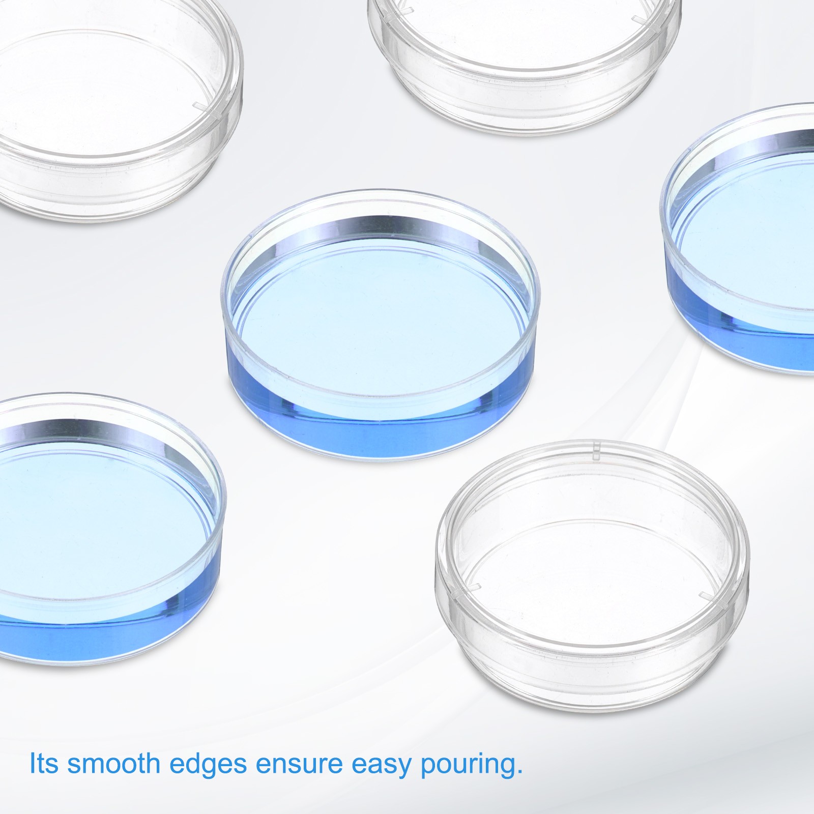 6 Pack 150mm/5.9 Inch Plastic Petri Dishes with Lids for Lab Clear