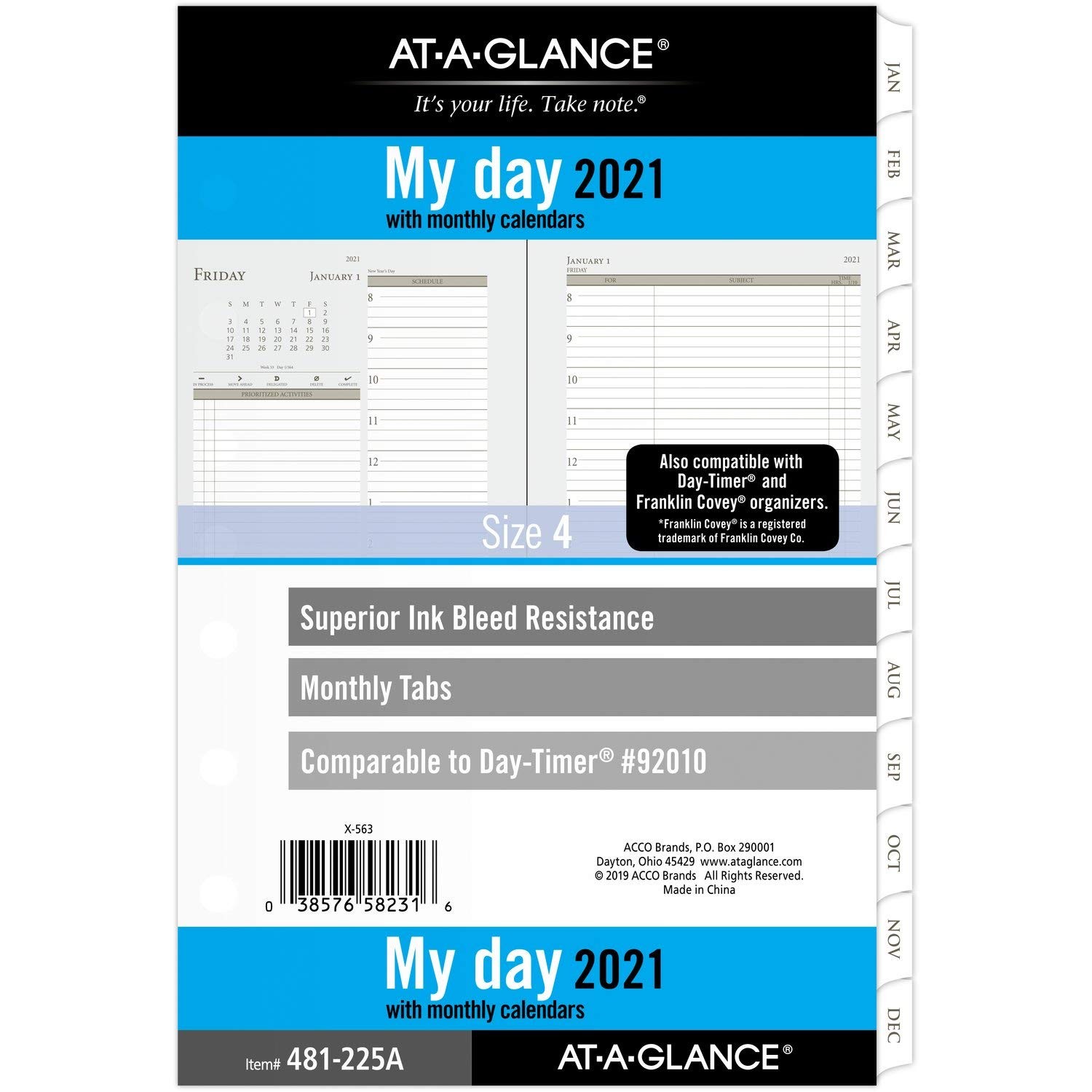 2021 Daily & Monthly Planner Refill by , 92010 DAY-TIMER, 5-1/2″ x 8-1/2″, Si…