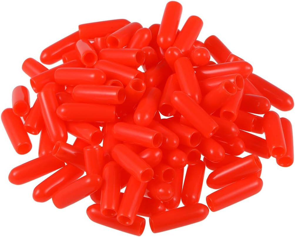 100Pcs Rubber End Caps 3Mm(1/8″) ID Vinyl round Tube Bolt Cap Cover Thread Prote