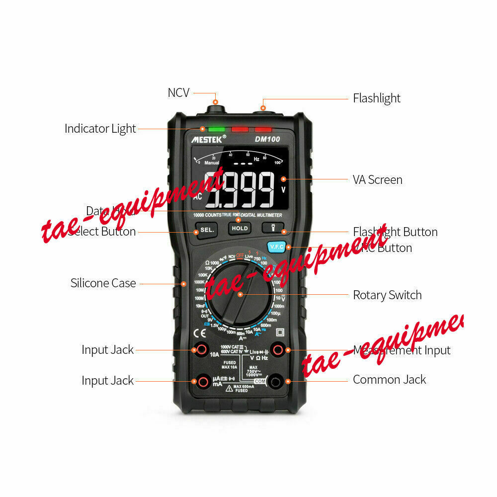 DM100C MESTEK Analog Digital True RMS NCV Live Line Tester Multimeter