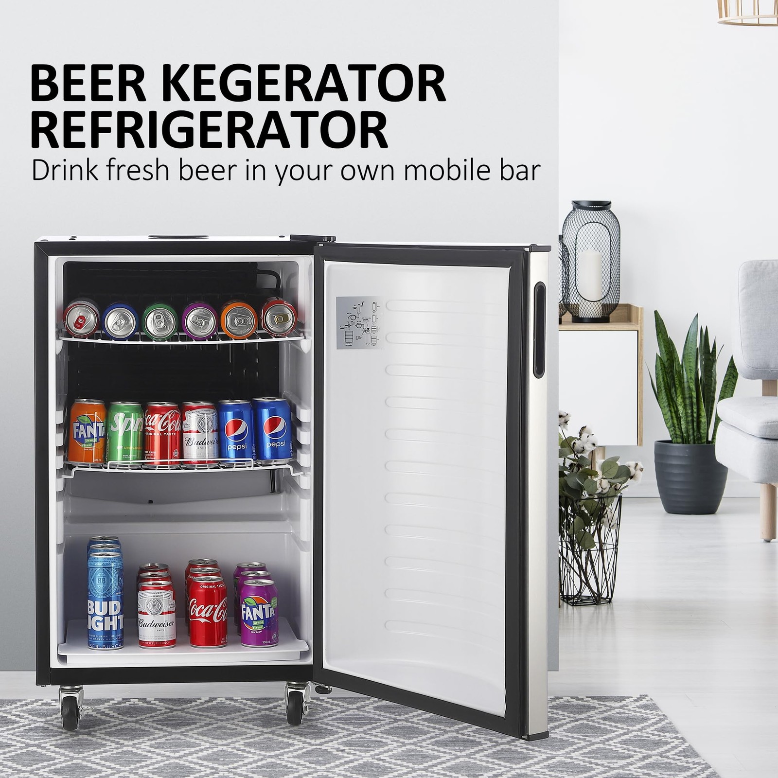 24» Full Size Kegerator Refrigerated Beer Dispenser W Faucet 32°F- 50°F 97/128L