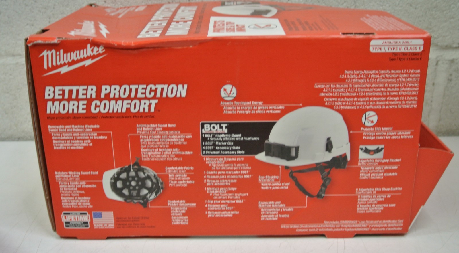 For Milwaukee 48-73-1337 Gray BOLT Front Brim Helmet – Type 2, Class E