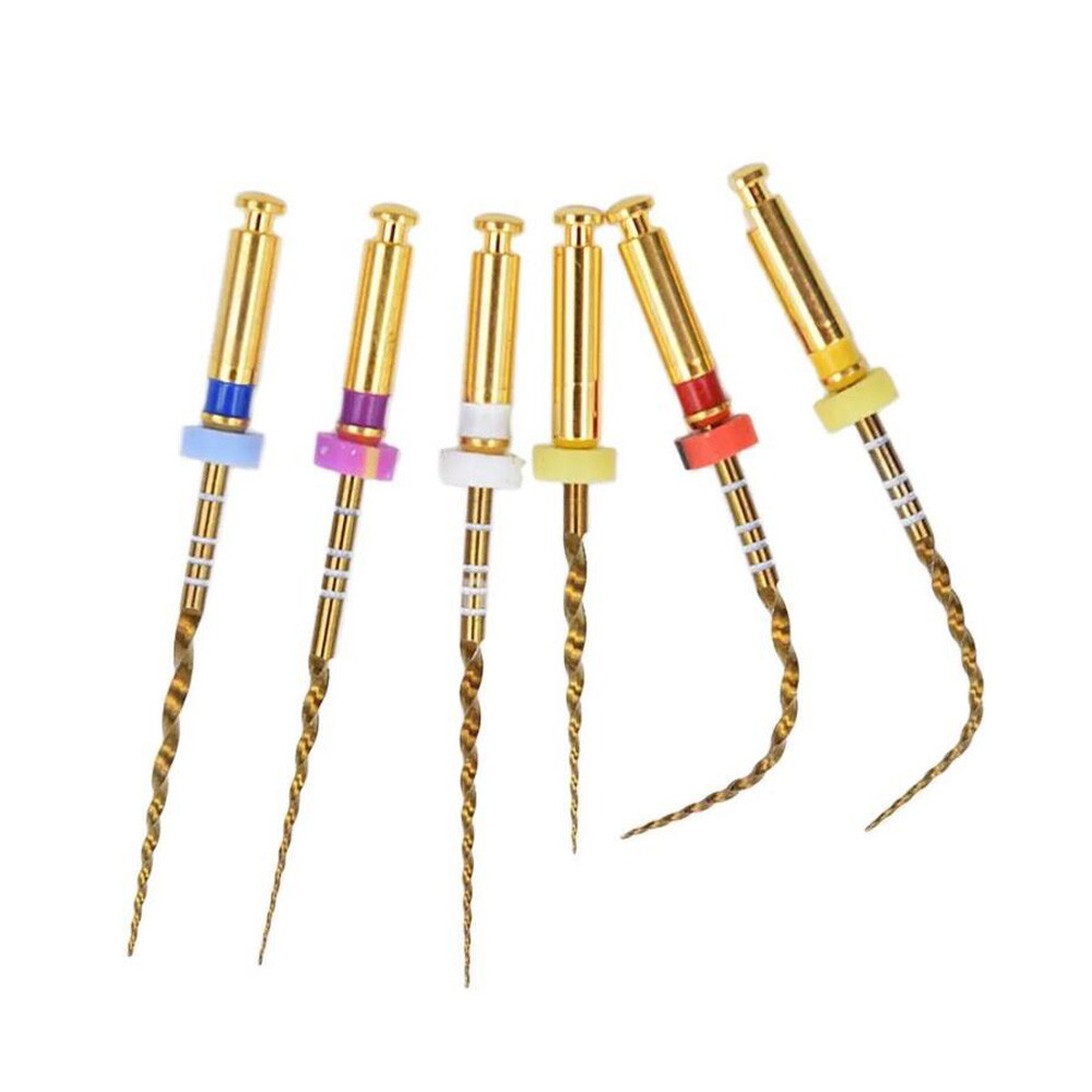 21/25/28/31MM Gold Endodontic Rotary Taper Files NITI Dental Root Canal Files