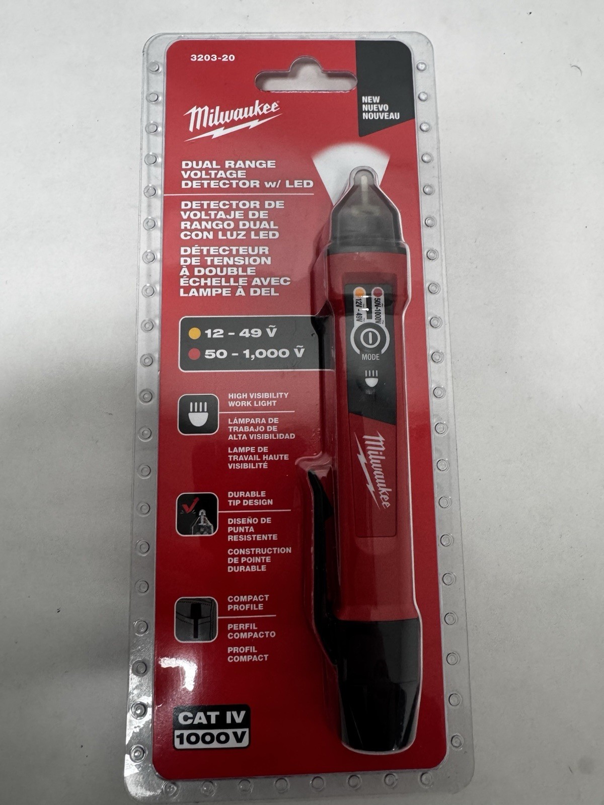 Milwaukee 3203-20 Dual Range Non-Contact Voltage Detector w/LED