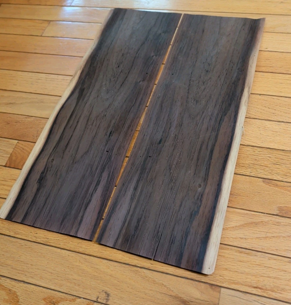 2 pieces of rosewood veneer 21 1/8″ x 7″ each raw buckled! old 1/42
