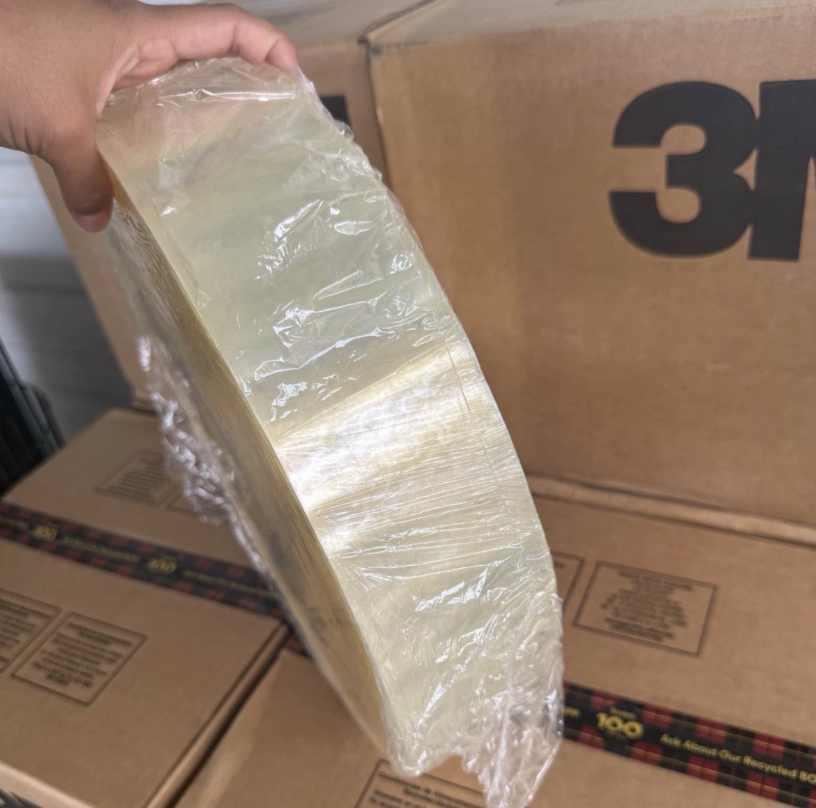 3M Scotch 375+ High Tack Box Sealing/Shipping Tape Clear 72mmX914m 4 Rolls/Case