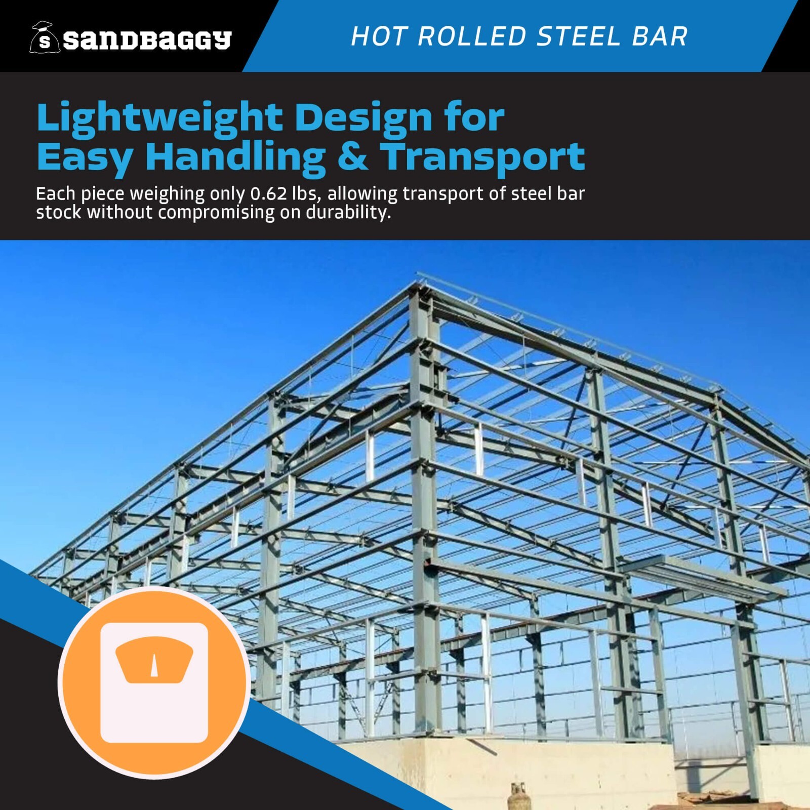 Sandbaggy 1/8″ x 1/2″ x 36″ Hot Rolled Steel Flat Bar – Plain 11 Gauge Steel