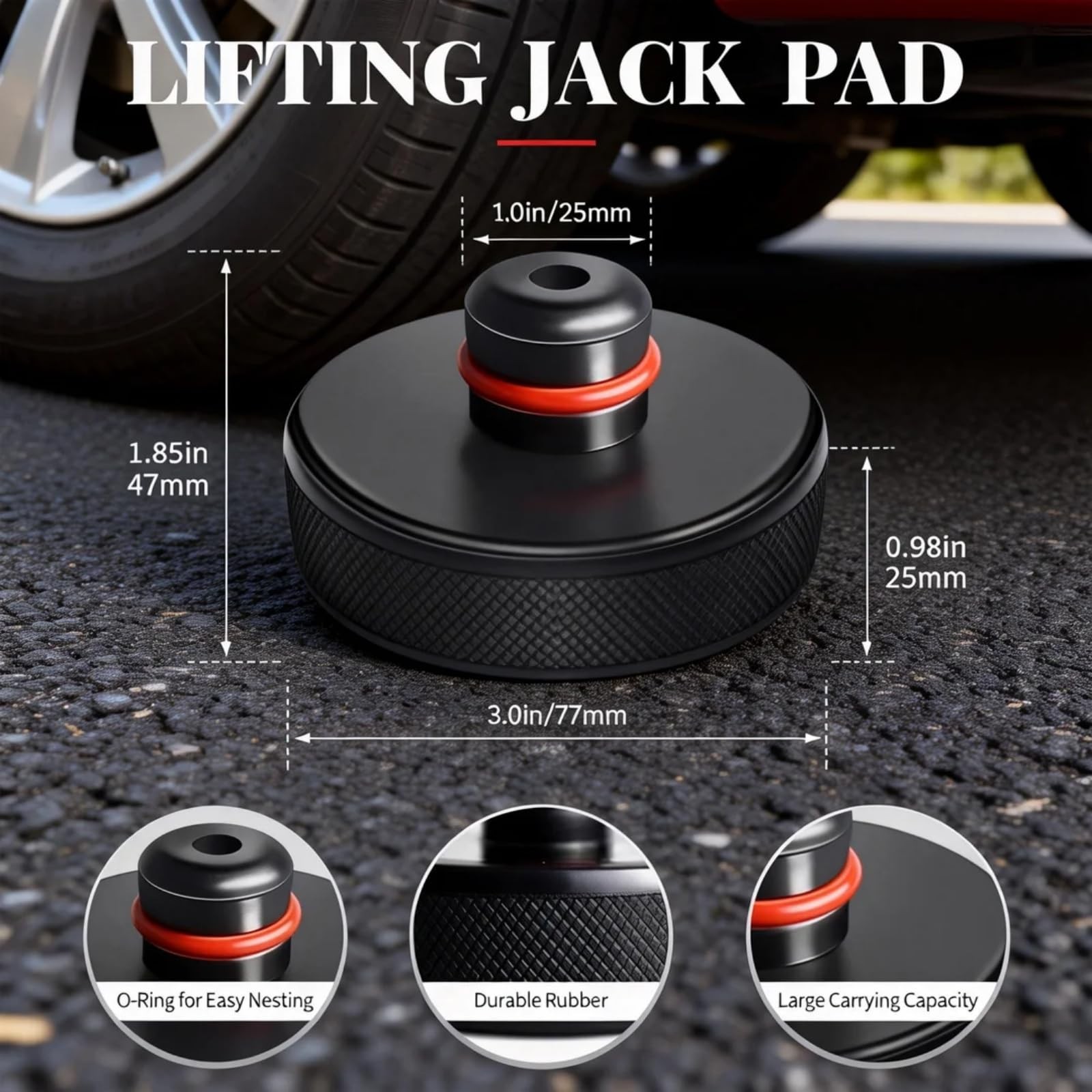 Tesla Jack Pads Lifting Pad for Model 3/Y/S/X – Waterproof Black