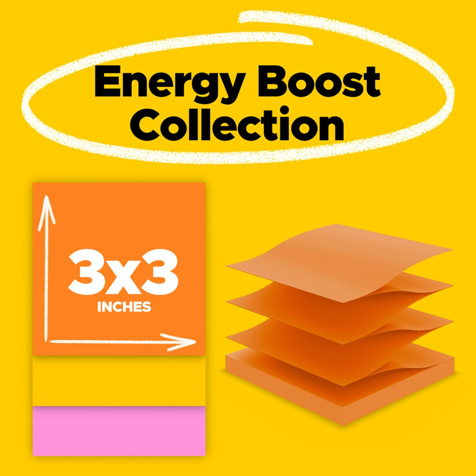 Post it Super Sticky Notes Value Pack 6 Pads 3×3 2x Stickiness Energy Boost C…