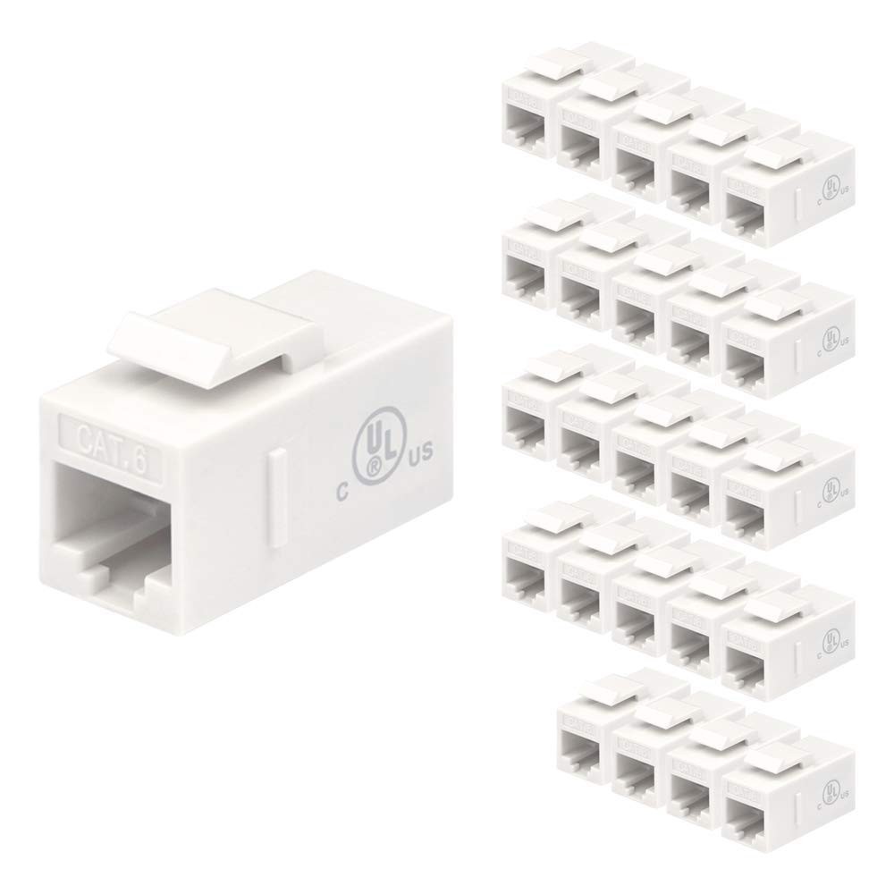 CAT6 Keystone Coupler 25 pc. Ethernet Coupler Female-Female RJ45 CAT5E CAT5 Jack