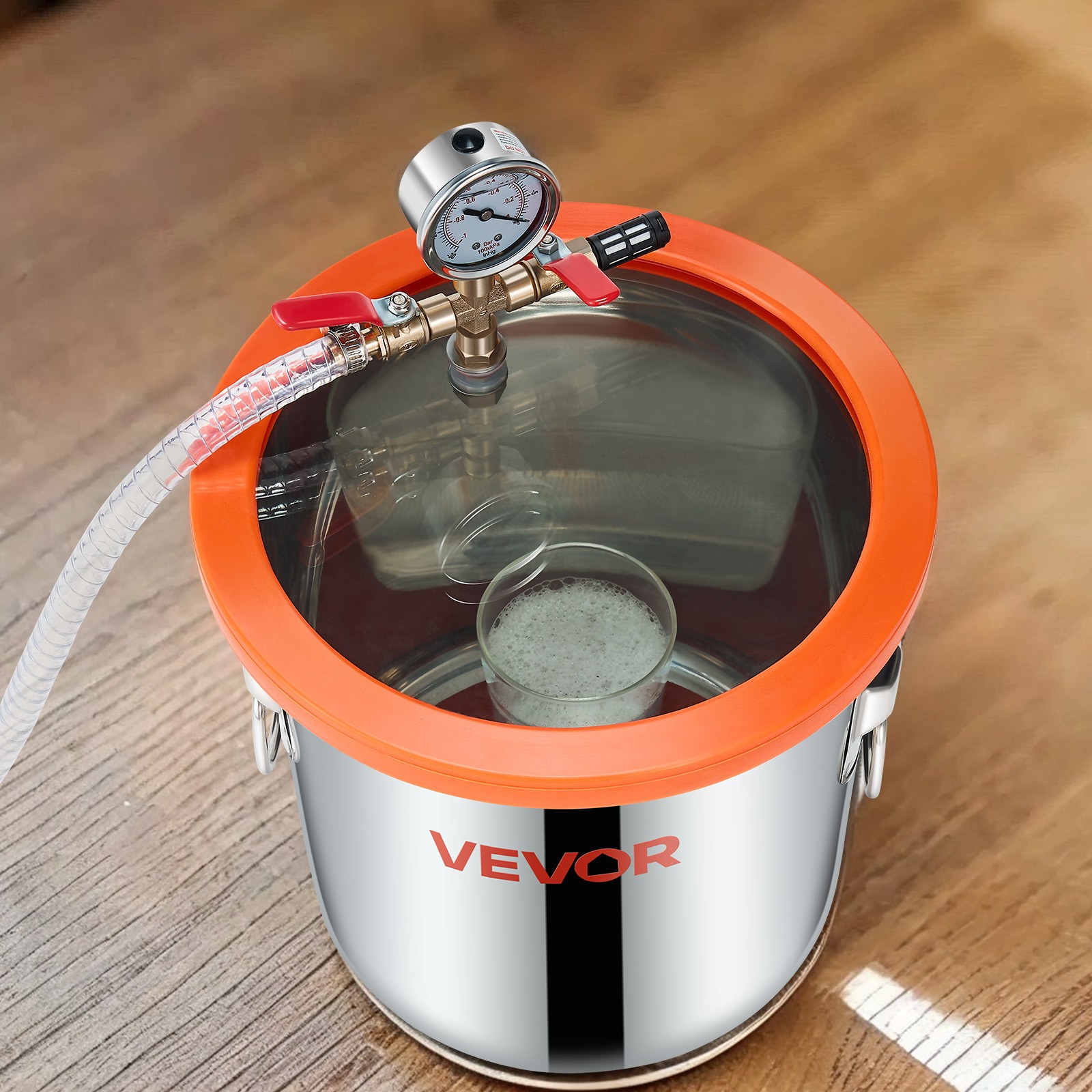 VEVOR 3.5 CFM Single Stage Vacuum Pump 3 Gallon Stainless Degassing Chamber Kit