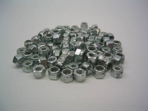 (250) 1/4-20 Steel Nylon Insert Lock Nut / Stop Nuts 1/4×20 Nyloc Zinc Plated