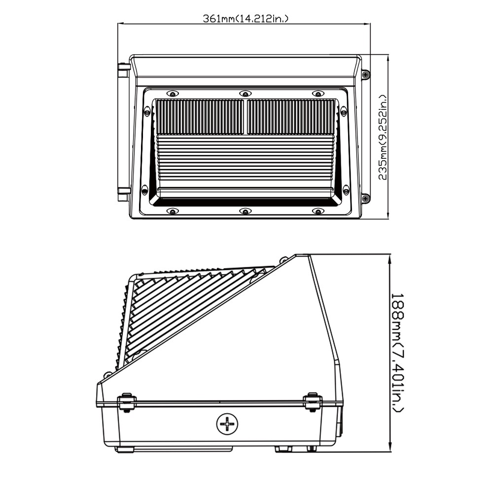 120W Led Wall Pack Light Photocell Dusk to Dawn Outdoor Security Wallpack 5000K