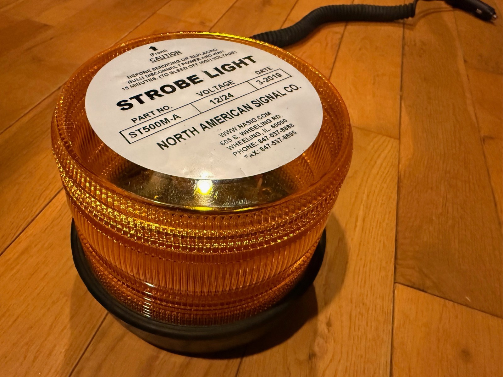 Strobe Light North American Signal Truck Amber ST-500M-A 12/24 volt