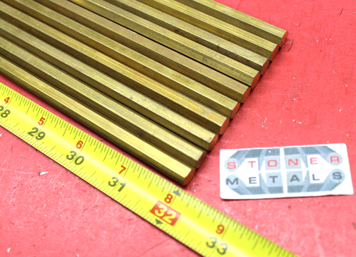 10 Pieces 5/16″ C360 BRASS HEX BAR 32″ long New Lathe Bar Stock .312″ 1/2 Hard