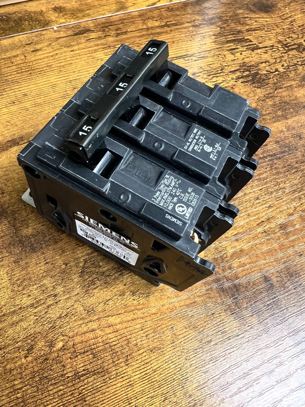 B315 15A/3P BL Breaker (NEW PURCHASED DIRECT FROM SIEMENS)
