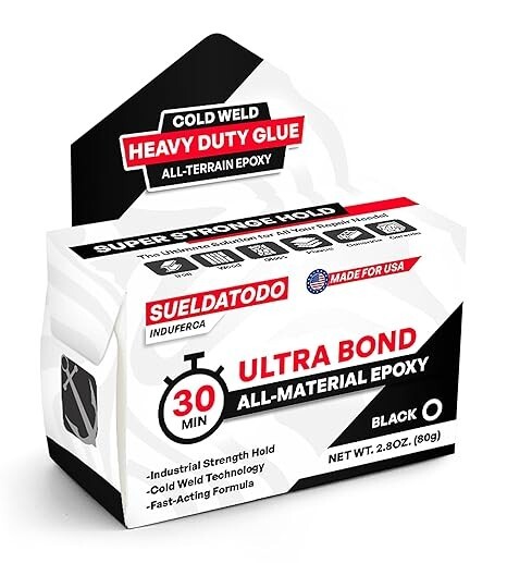 SUELDATODO BLACK EPOXY GLUE /SUPER STRONG /DRIES UNDERWATER FAST DRY 30min 2.8OZ