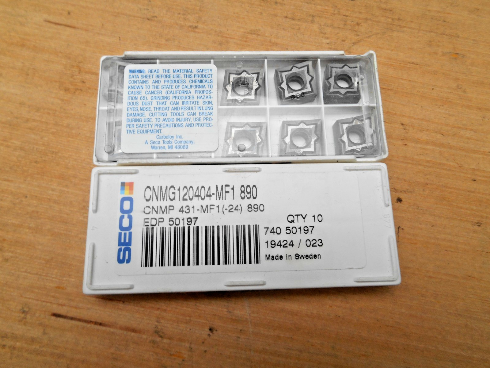 SECO CARBIDE INSERTS , CNMP 431-MF1 , GR 890 , 10 INSERTS