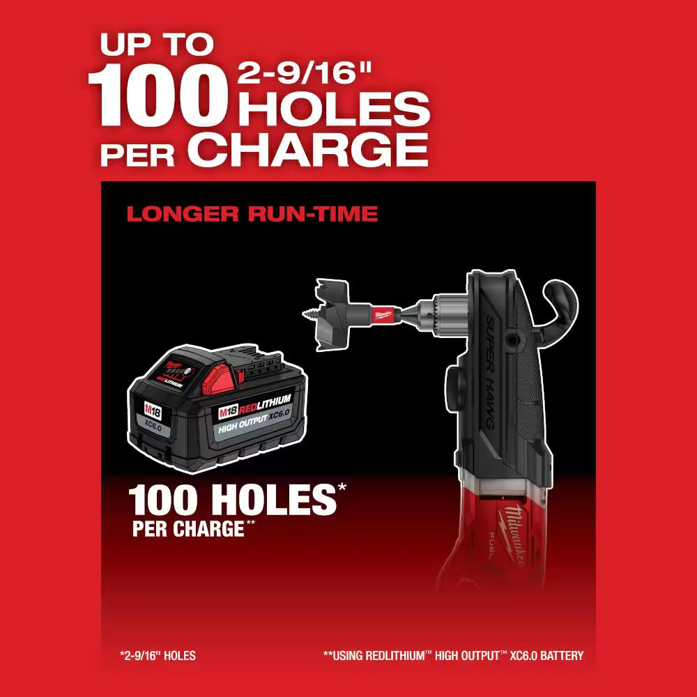 Milwaukee M18 FUEL SUPER HAWG Right Angle Drill Cordless Power Tool 2809-20