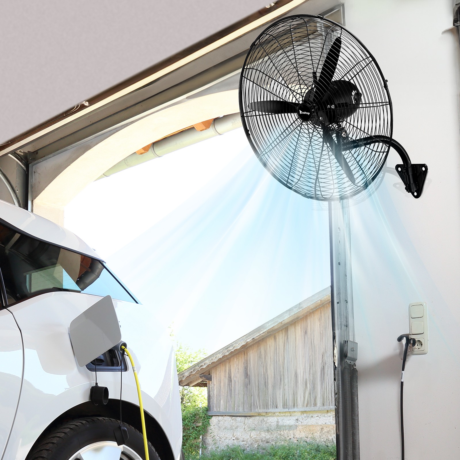 20» High Velocity Oscillating Wall Mount Fan For Commercial, Industrial 4 Speed