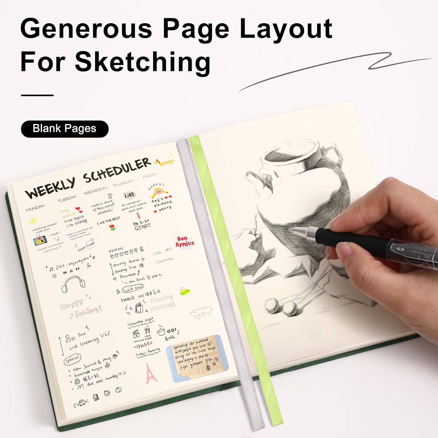 Thick Blank Journal Notebook 400 Pages 3.9 × 5.5 No Lines Soft Leather Pocket