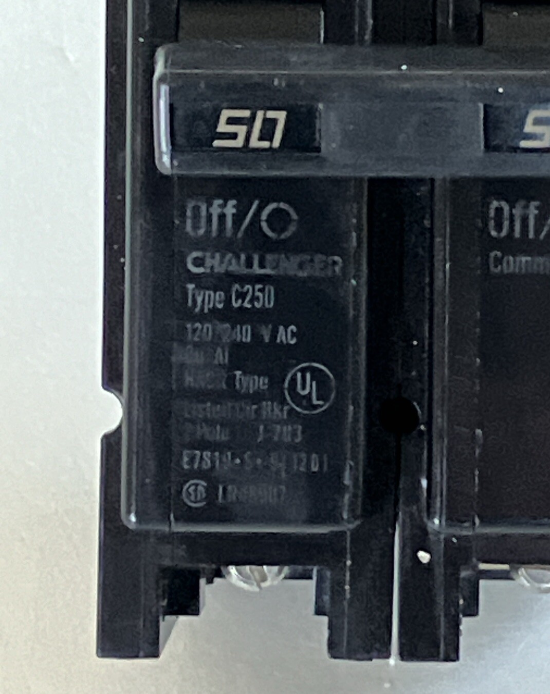 Challenger (GTE Sylvania) C250 BR250 2 Pole 50 Amp Circuit Breaker 240 Volt NEW