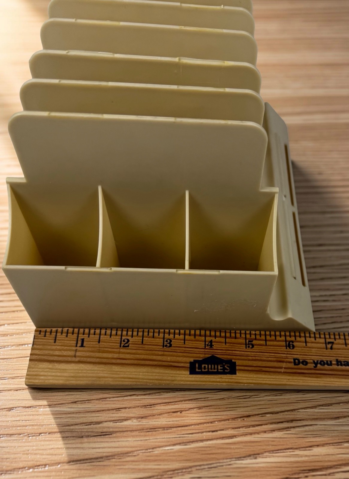 Vintage Action Industries Desk Organizer MCM Plastic Mail Sorter Caddy Tan USA