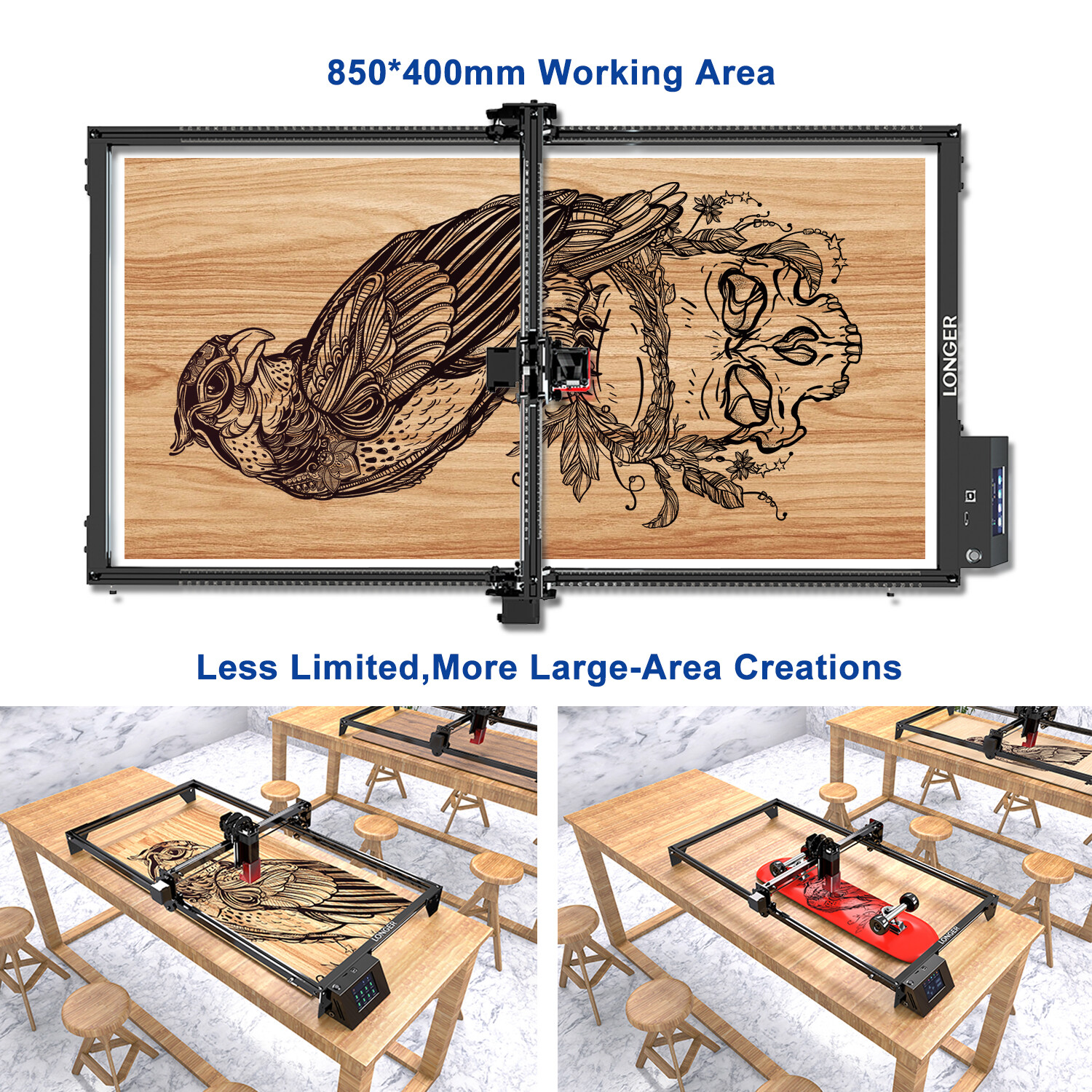 Longer Laser Engraver Extension Kit Y Axis for RAY5 5W/10W Laser Engraver NEW