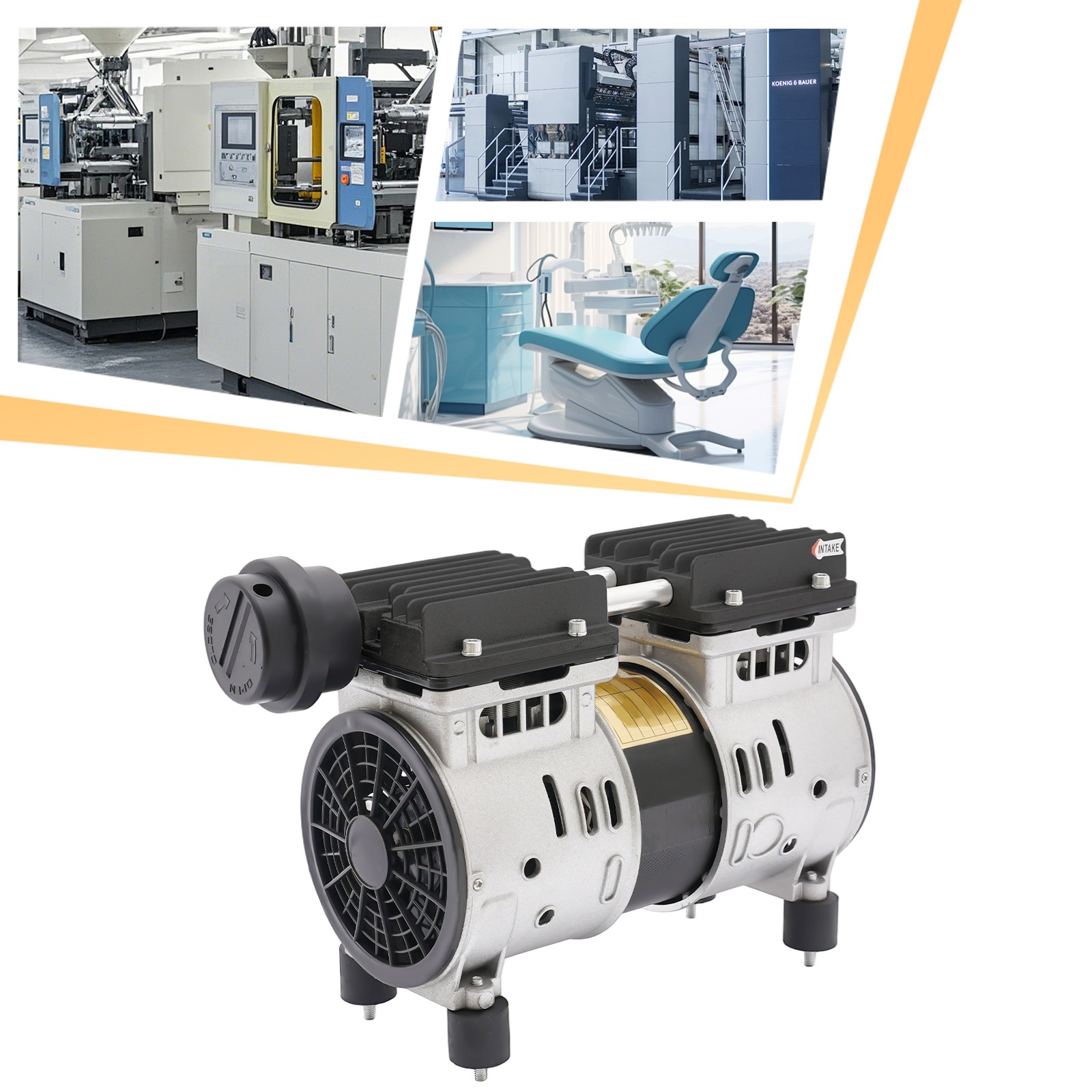 Vacuum Pump 370W Oilless Vacuum Pump 110V Oil-Free Vacuum Suction Pump Electric