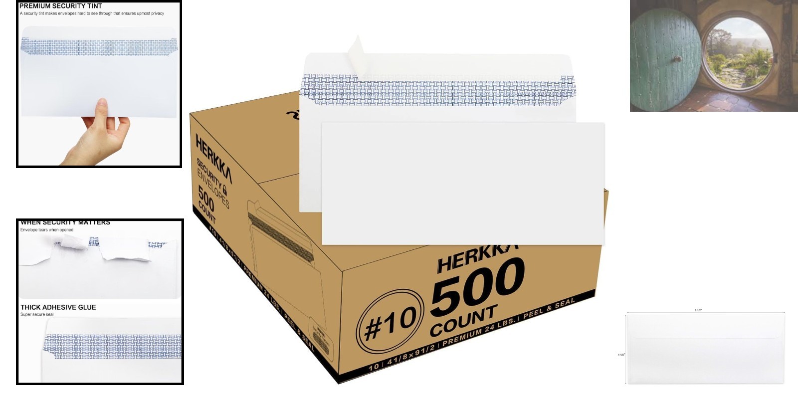 Secure 500 Pack Business Envelopes – Self-Seal Windowless, 4.125 x 9.5 Inch Size