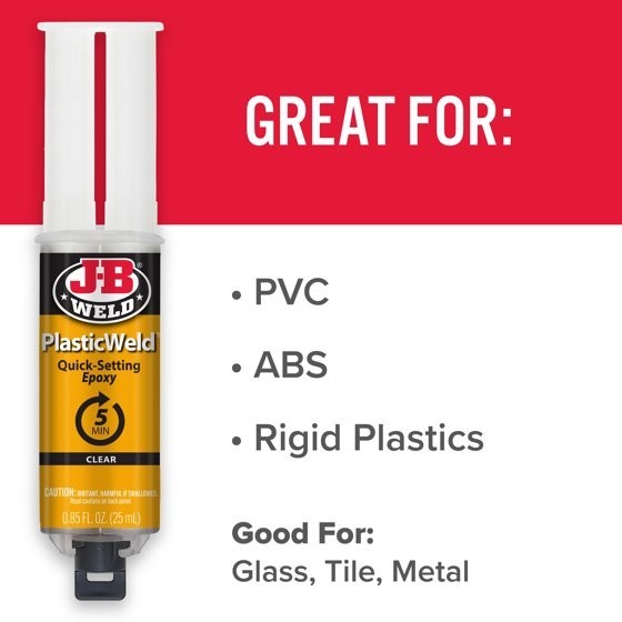 50132 Plasticweld Quick-Setting Epoxy Syringe – Translucent Yellow – 25 Ml