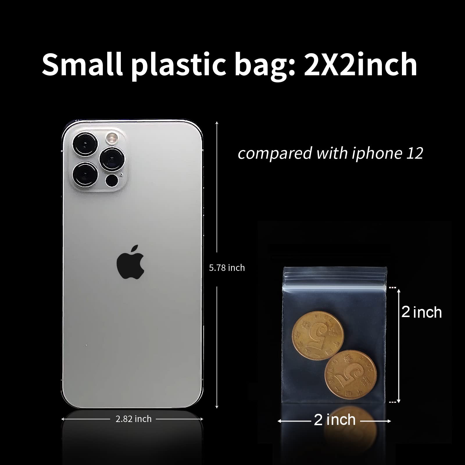Mini Plastic Bags, 400pcs 2″ x 2″ Transparent Reusable Zipper Storage Bags fo…