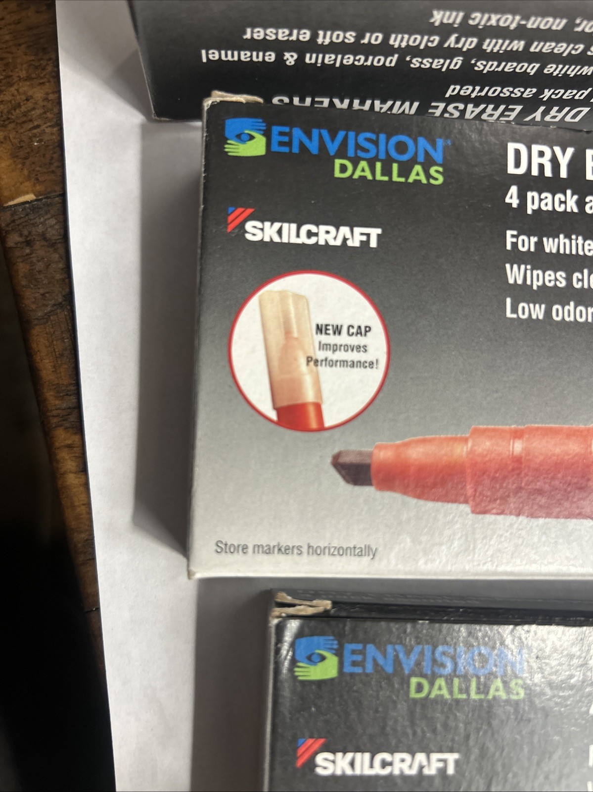 Dry Erase Chisel Tip Markers Skilcraft 3 -4 Packs Black, Blue, Green & Red, 12 T