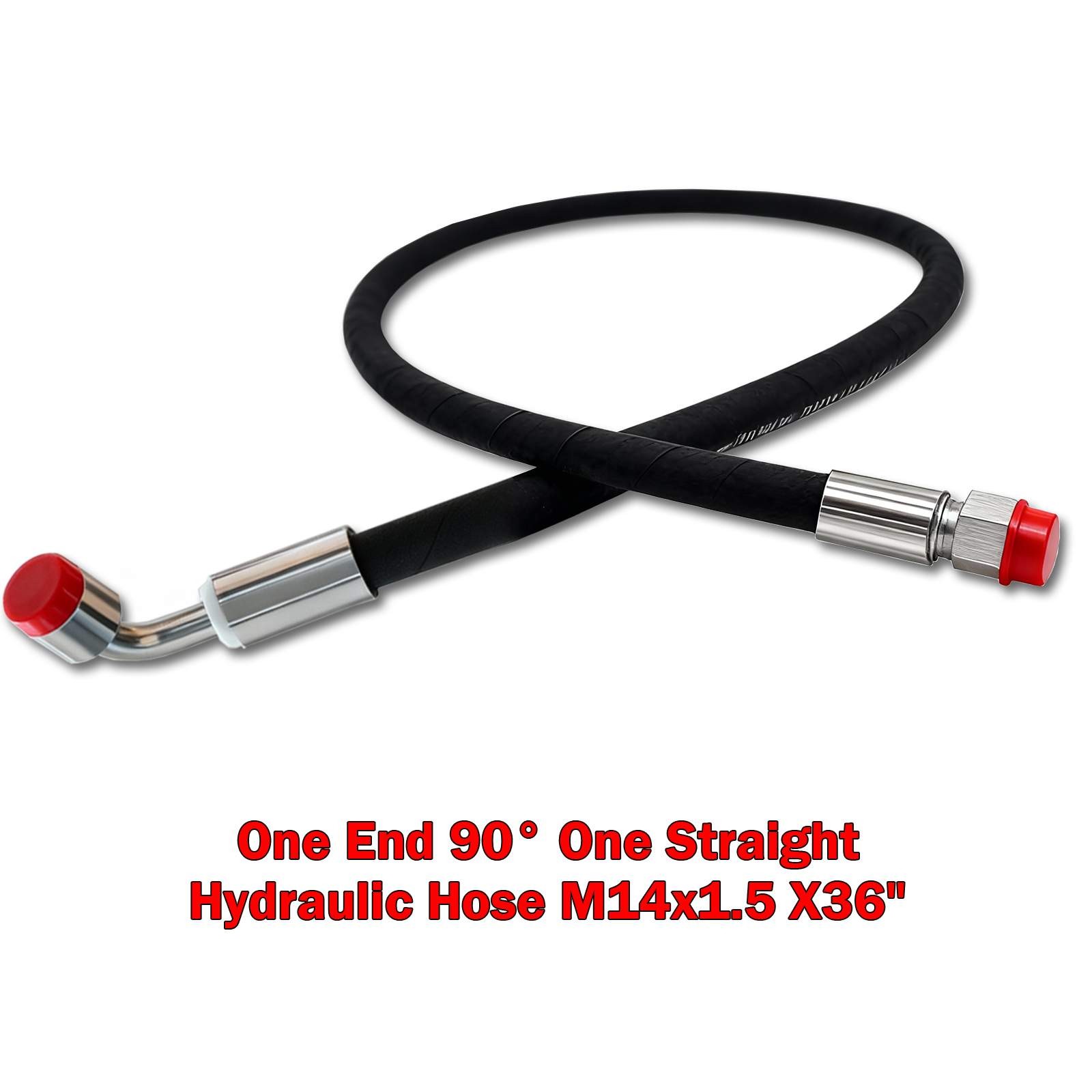 Agt Miva Chinese Mini Excavator Hydraulic Hose M14x1.5 X 36″ One End 90° One Str