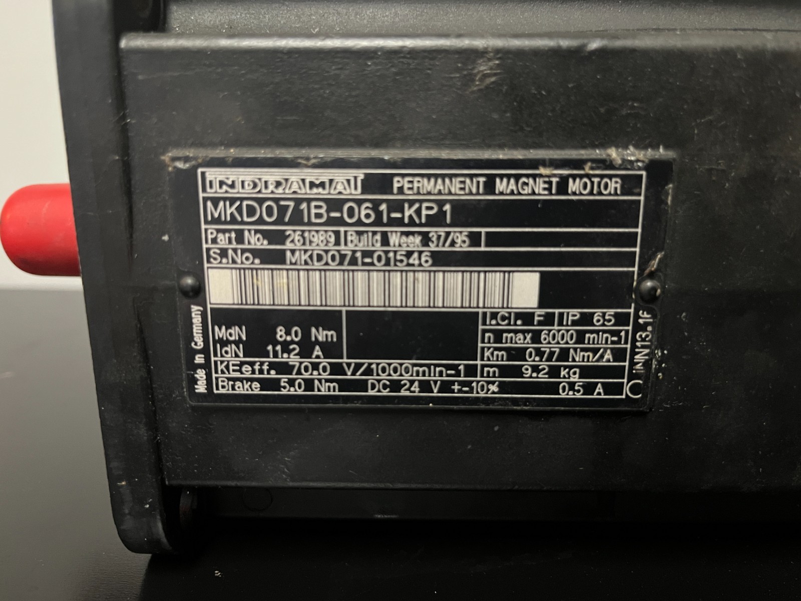 Indramat Rexroth MKD071B-061-KP1 Permanant Magnet Motor Servo Motor