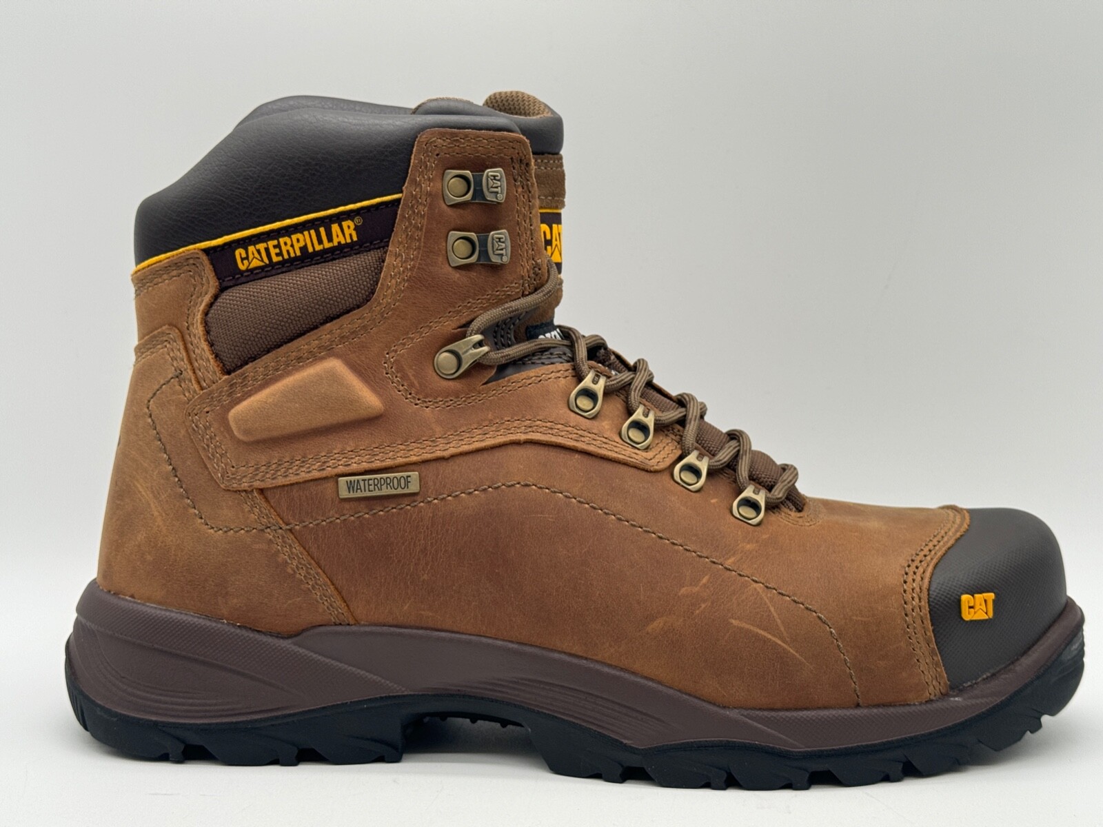NEW CATERPILLAR Diagnostic Hi SZ 12 W MEN STEEL TOE IN DARK BEIGE P89940