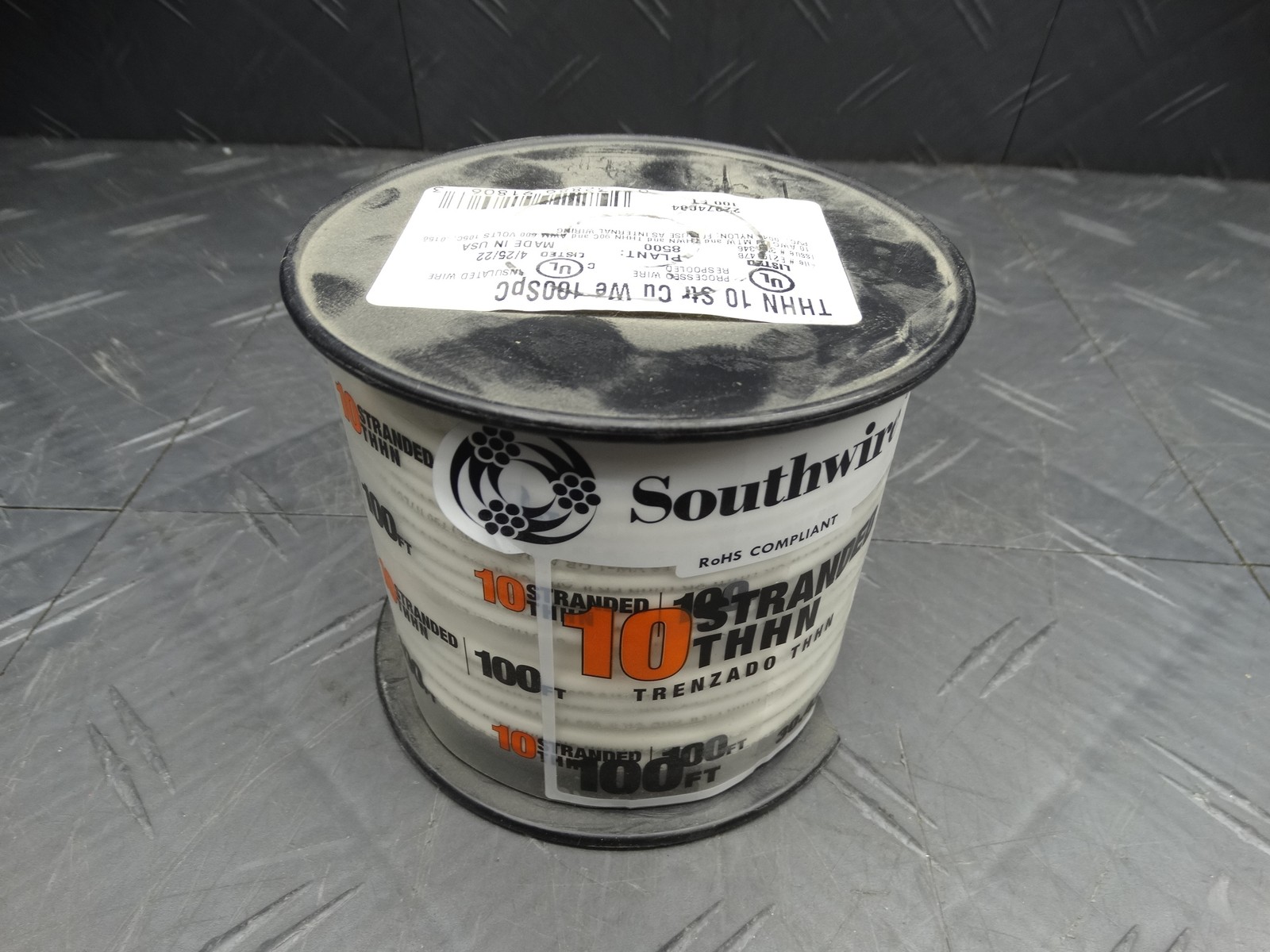 Southwire 100 ft 10-awg Stranded White CU Thhn Wire For Electrical Applications