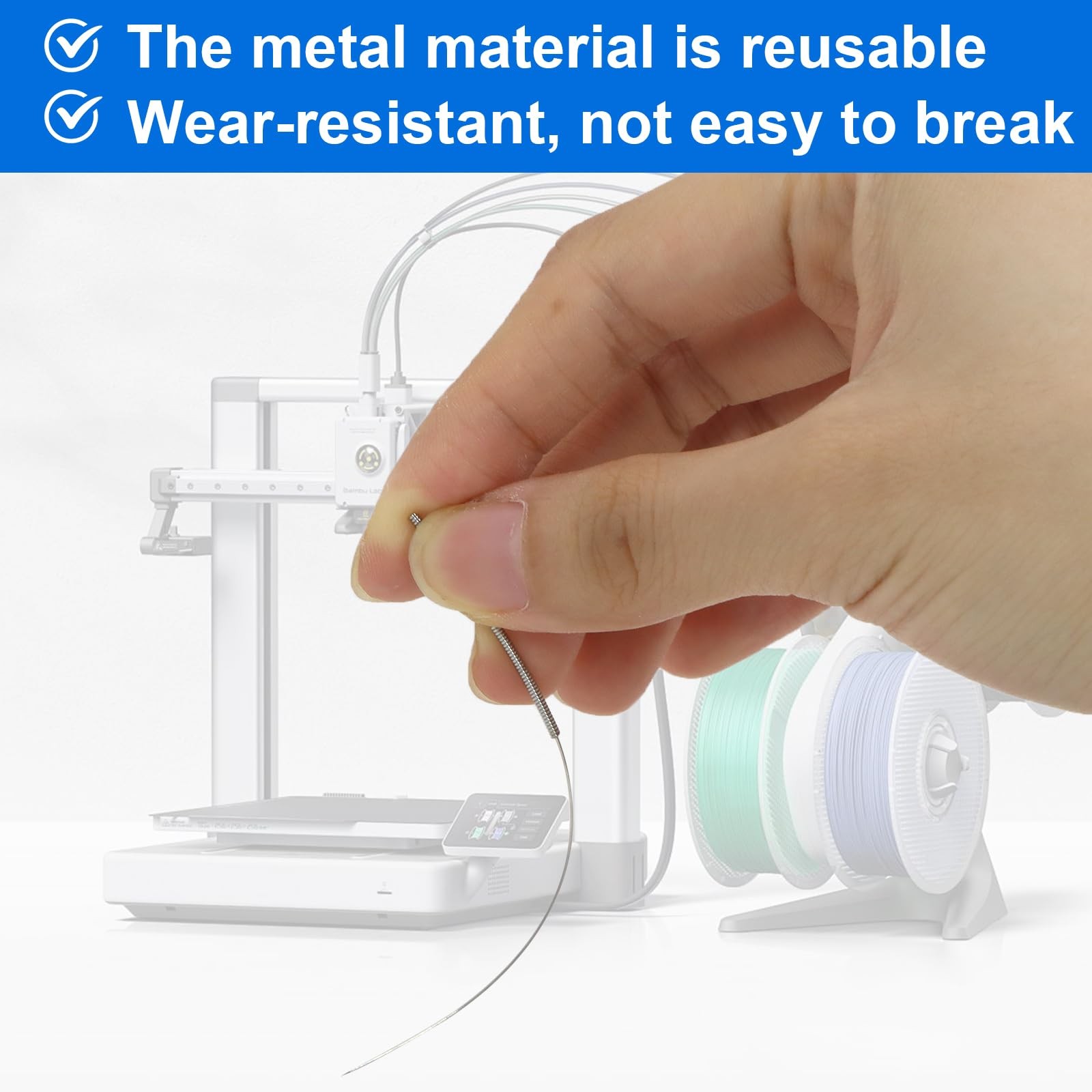 50 Pcs 3D Printer Nozzle Cleaning Needles 0.4mm Stainless Steel Cleaner Set