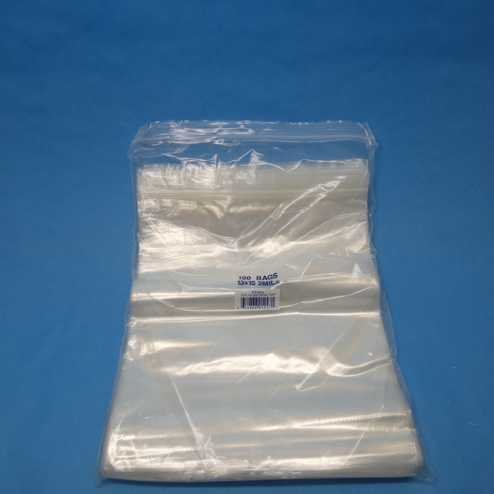 Elkay Plastics F21315 Clear Top Zip Seal Bag 13 x 15 IN 2 Mil Qty 100